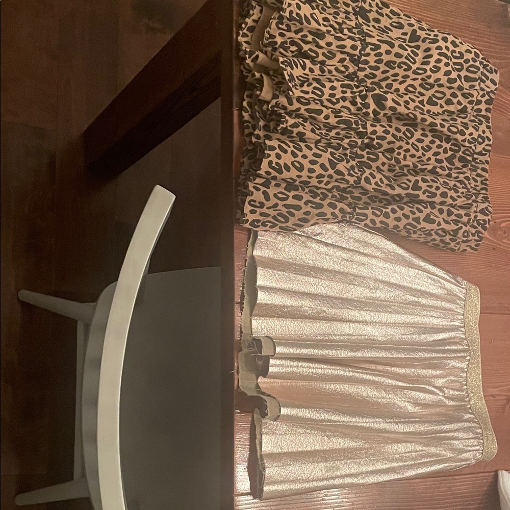 Crewcuts Leopard and Gold Skirts